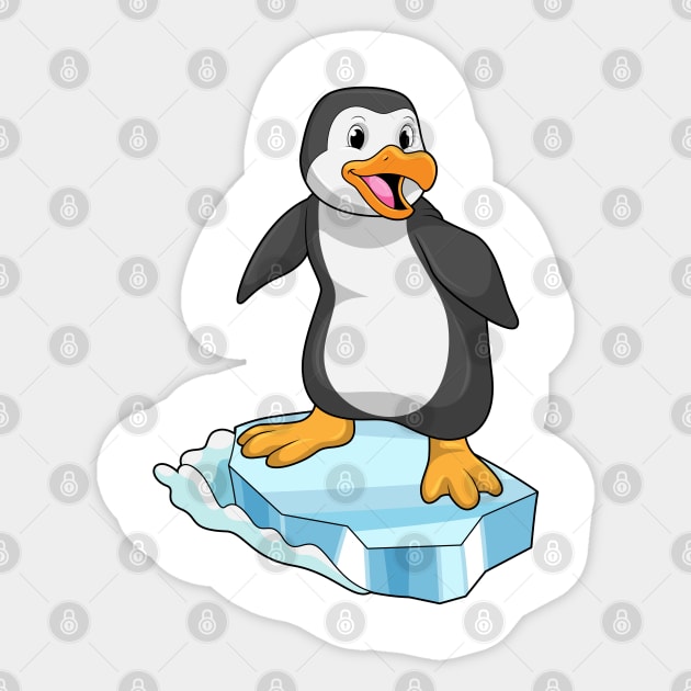 Penguin on Ice floe Sticker by Markus Schnabel